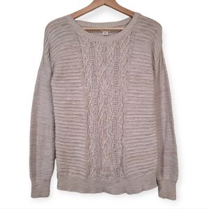 Mossimo Supply Co Beige Cable Knit Sweater